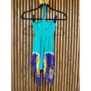 Whimsical Tie Dye Halter top boho 90s hollywood‎ flowy edgy